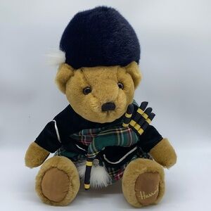 Harrods Knightsbridge Soft Plush Teddy Bear Bagpipes Plaid Stuffed Animal 12”